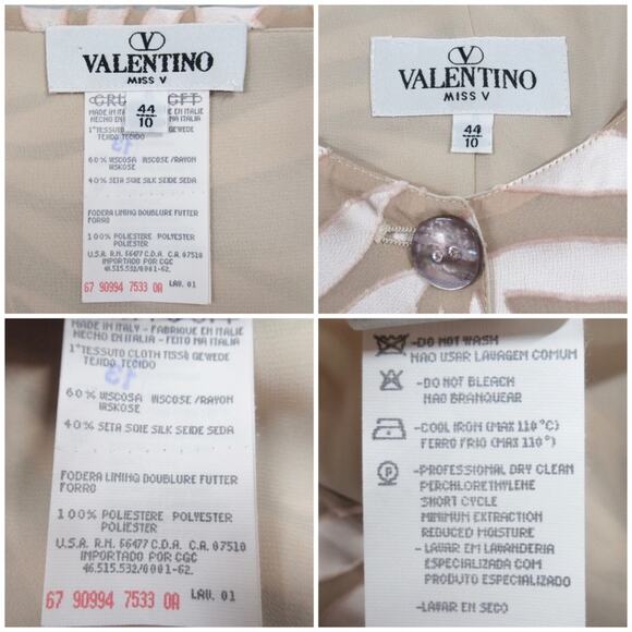 VALENTINO Miss V Vintage Silk Blend 2-Pc Skirt & Jacket Set Women’s Size 10 - Picture 13 of 13